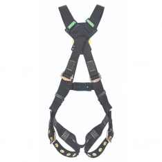 MSA 10152671, Workman Arc Flash Crossover Harness, Back Web Loop, Tongue Buckle Legs, STD, Black